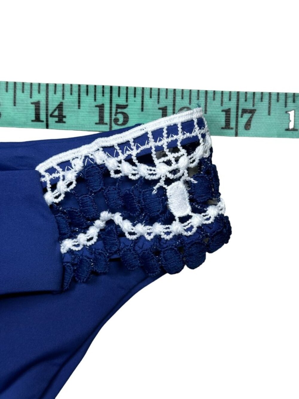 Becca Swim Bottoms Blue Size XL Resort Wear Crochet Delilah Hipster NEW - Picture 10 of 11